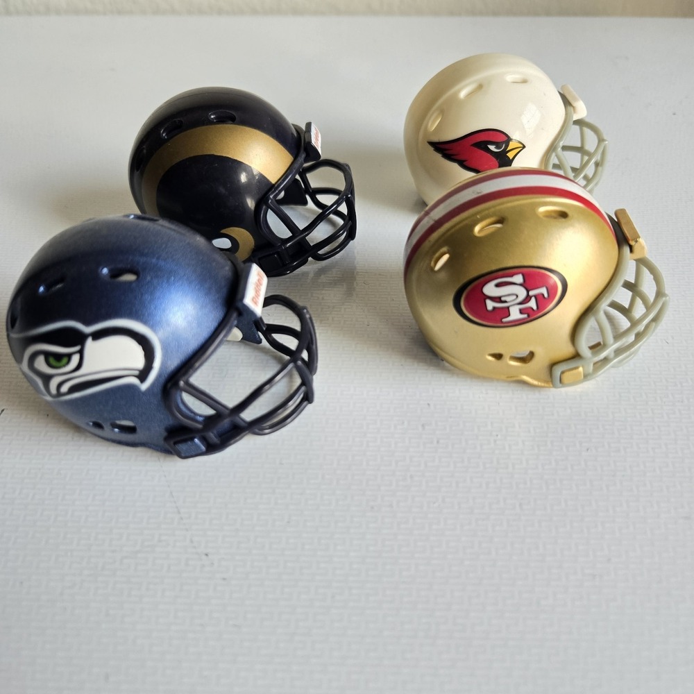4 NFL Riddell Pocket Pro Helmet Lot NFC West Throwback Mini Football Vintage 1.5